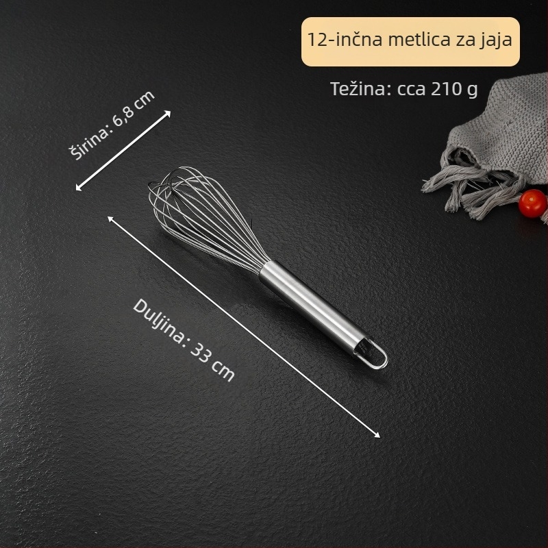 Debeli nehrđajući čelični mućkalica za jaja, ručna, kuhinja i pečenje