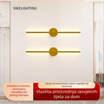Minimalistička LED zidna svjetiljka u dugom traku za ulazni prostor, hodnik, stubište, dnevni boravak i glavnu spavaću sobu, s rešetkastim dizajnom