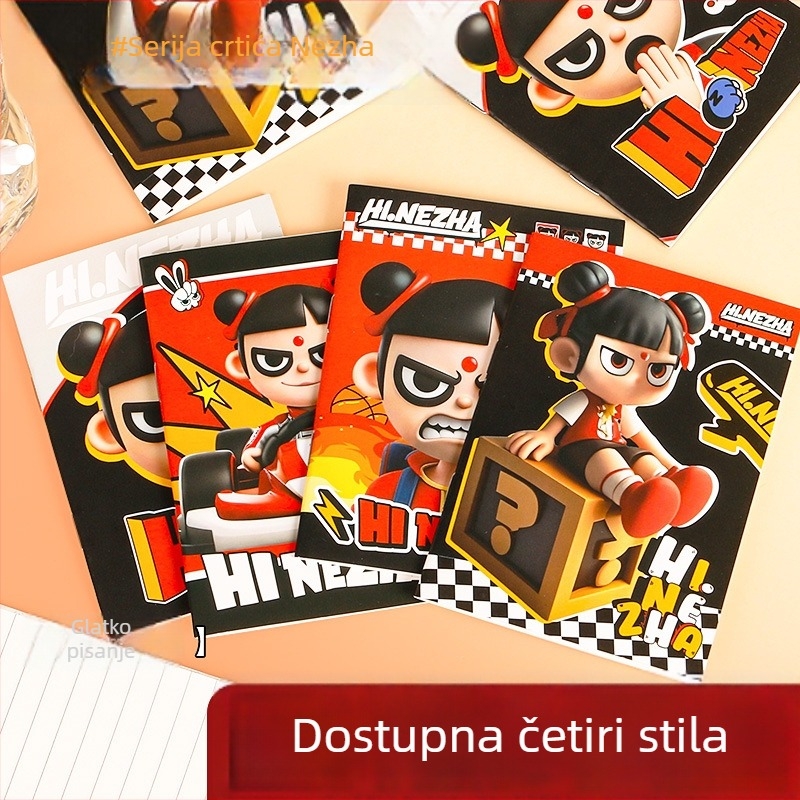 Hi Nezha službeno licenciran mali dnevnik, format B7, crtani stil, za ured i učenje, dnevnik pogrešaka