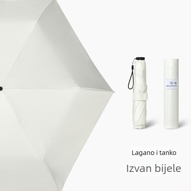 Ultra lagani sunčani kišobran 0,1 kg s UV zaštitom, 6 krakova, ženski sklopivi kišobran, prilagodljiv reklamni kišobran