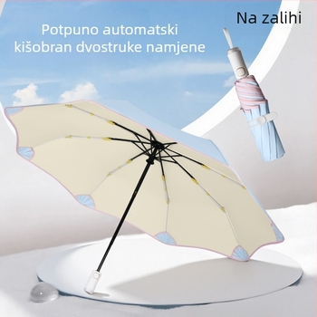 Potpuni automatski kišobran s prilagođenim logom, vrhunski reklamni kišobran za sunce, višebojna navlaka, za muškarce, žene, studente i poslovnu uporabu
