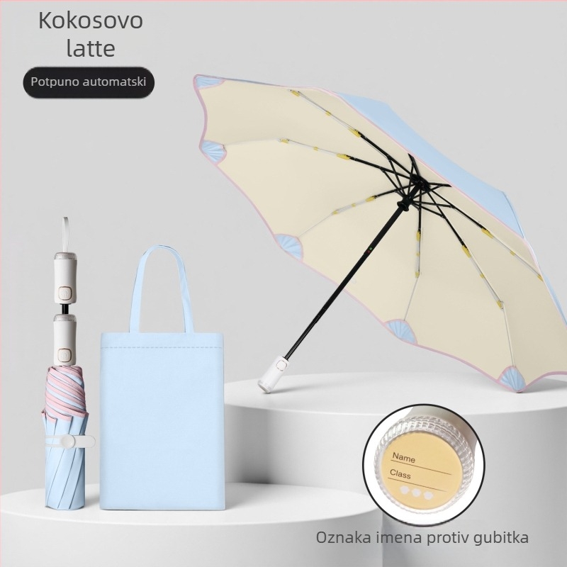 Potpuni automatski kišobran s prilagođenim logom, vrhunski reklamni kišobran za sunce, višebojna navlaka, za muškarce, žene, studente i poslovnu uporabu