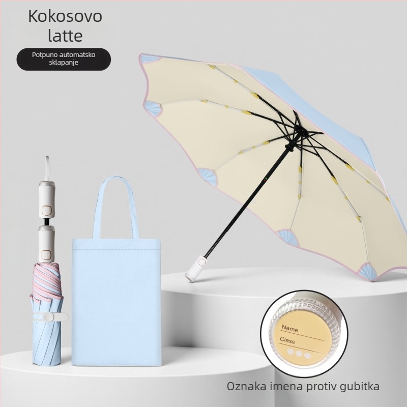 Potpuni automatski kišobran s prilagođenim logom, vrhunski reklamni kišobran za sunce, višebojna navlaka, za muškarce, žene, studente i poslovnu uporabu