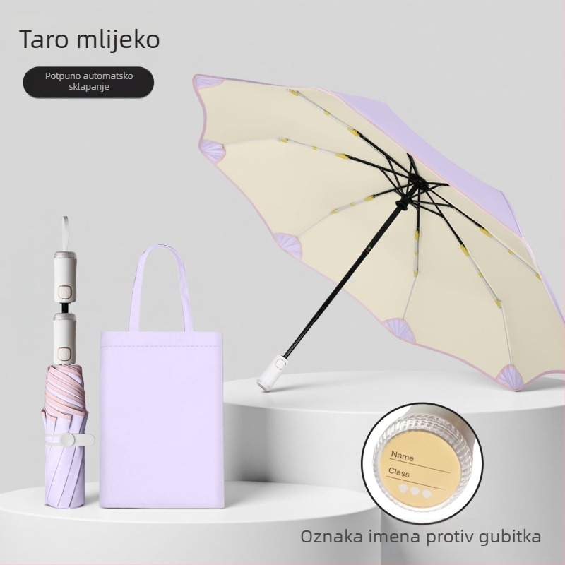 Potpuni automatski kišobran s prilagođenim logom, vrhunski reklamni kišobran za sunce, višebojna navlaka, za muškarce, žene, studente i poslovnu uporabu