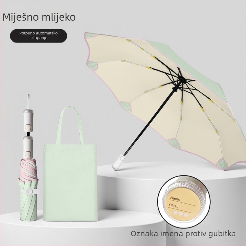 Potpuni automatski kišobran s prilagođenim logom, vrhunski reklamni kišobran za sunce, višebojna navlaka, za muškarce, žene, studente i poslovnu uporabu