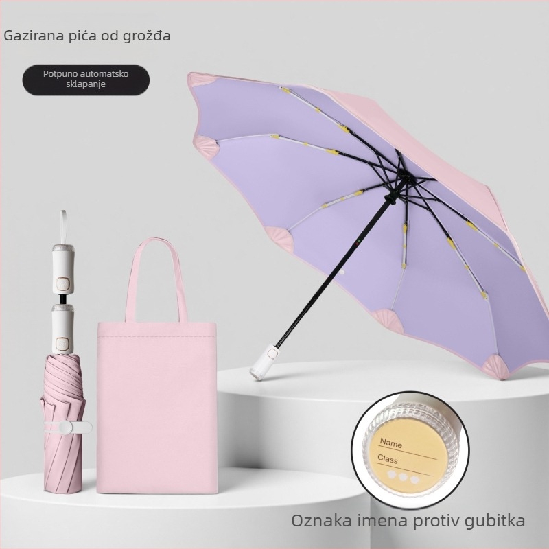 Potpuni automatski kišobran s prilagođenim logom, vrhunski reklamni kišobran za sunce, višebojna navlaka, za muškarce, žene, studente i poslovnu uporabu