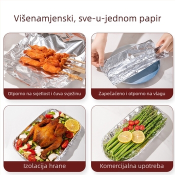 Jednokratne aluminijske folije listovi za zrak-fritezu i roštilj, rola 3,8 m za pečenje i roštiljanje