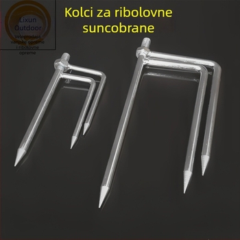 Galvanizirani trokutasti zemni klin za držač ribolovnog kišobrana, fiksni i odvojivi