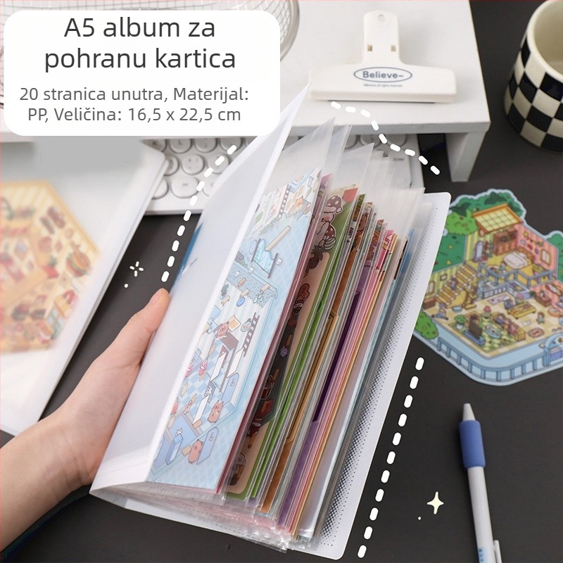 3D pejzažni naljepnice i foto-album za pohranu, debeli prozirni unutarnji listovi, 20 stranica, PP album