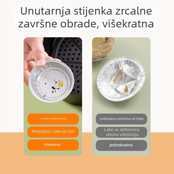 Puding čaše od aluminijske folije za pećnicu s pečenjem na zrak, kalupi za kolače od aluminijske folije, debeći kućni alati za pečenje