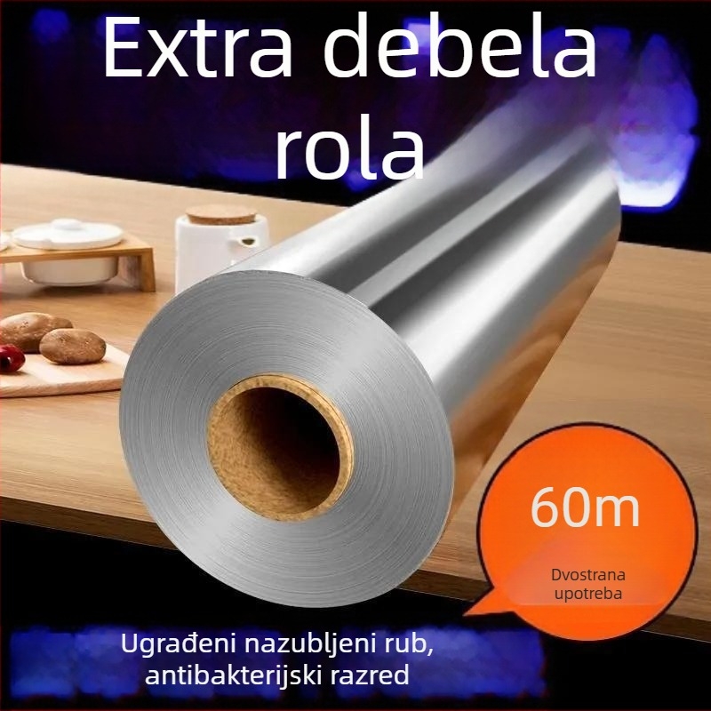 Teška aluminijska folija za roštiljanje i pečenje, otporna na pećnicu i air fryer.