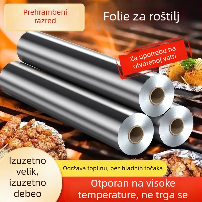 Teška aluminijska folija za roštiljanje i pečenje, otporna na pećnicu i air fryer.
