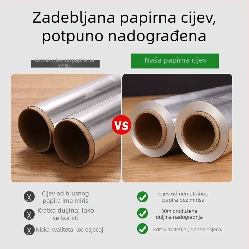 Teška aluminijska folija za roštiljanje i pečenje, otporna na pećnicu i air fryer.