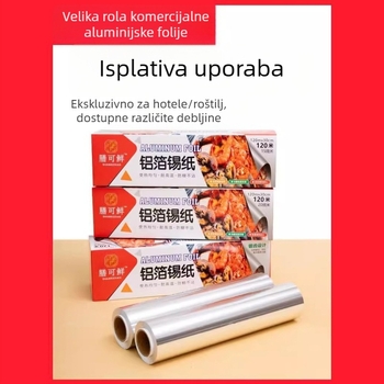 Rolna aluminijske folije debljine 10 mikrona, za pećnice i friteze na zrak, prehrambene kvalitete, otporna na visoke temperature, za roštilj
