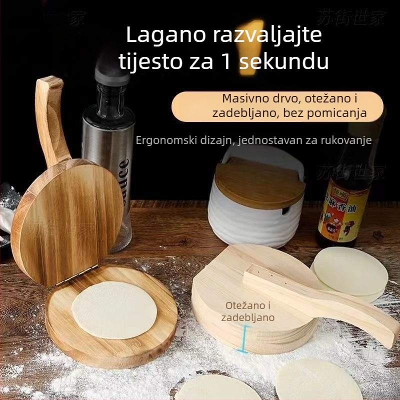 Drveni alat za izradu tijesta za knedle, kalup za tijesto, ručna lis za tijesto