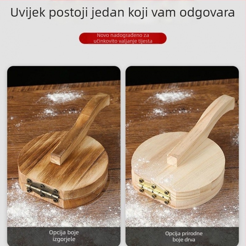 Drveni alat za izradu tijesta za knedle, kalup za tijesto, ručna lis za tijesto