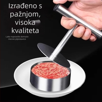 Nehrđajući čelični kružni pritisak za meso i kalup za tijesto za knedle – kuhinjski DIY alat za hamburger pljeskavice, goveđe pljeskavice i rižine kuglice