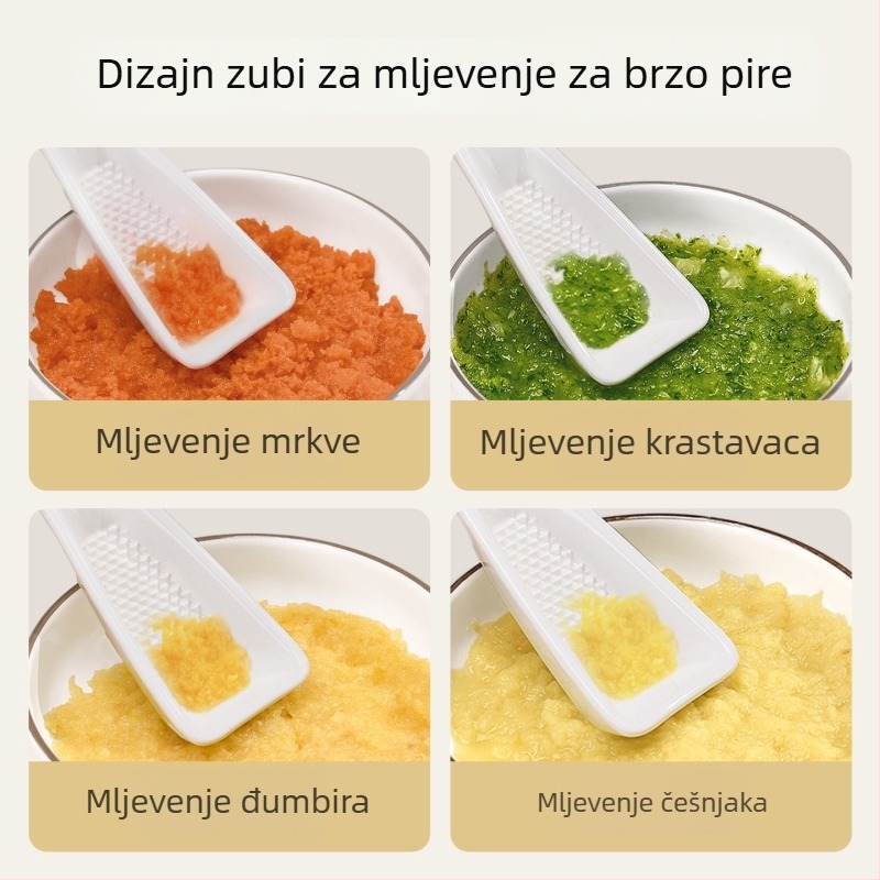 Keramički mlin za đumbir i češnjak, ručni zdrobljivač za pastu, alat uz žlicu
