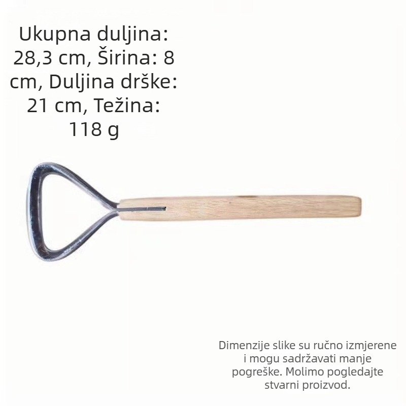 Nehrđajući čelični scraper s drvenom drškom za uklanjanje membrana i masnoće s kože životinja