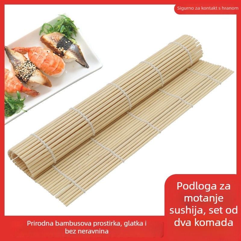 Bambusova rolna za sushi i kalup za rižu s nori, korejski i japanski stil, DIY alge, neprijanjajuća bambus ploča