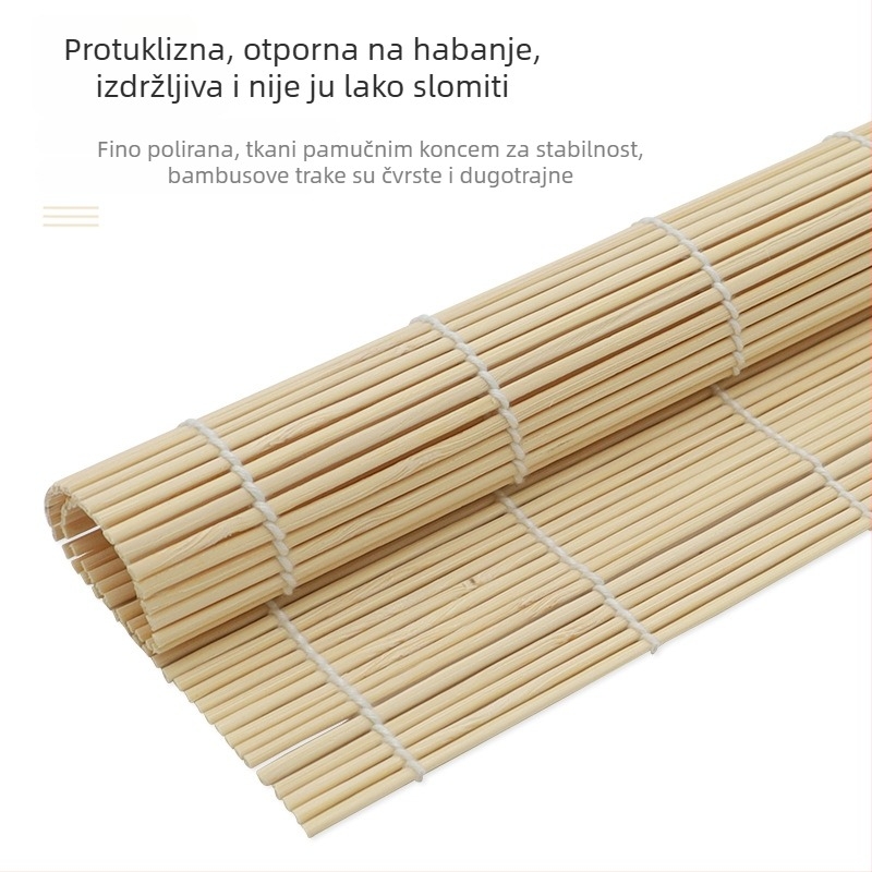 Bambusova rolna za sushi i kalup za rižu s nori, korejski i japanski stil, DIY alge, neprijanjajuća bambus ploča