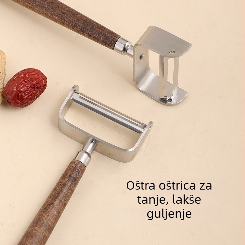 Nož za guljenje s drškom od orašastog drveta – višenamjenski alat od nehrđajućeg čelika za guljenje voća i krumpira