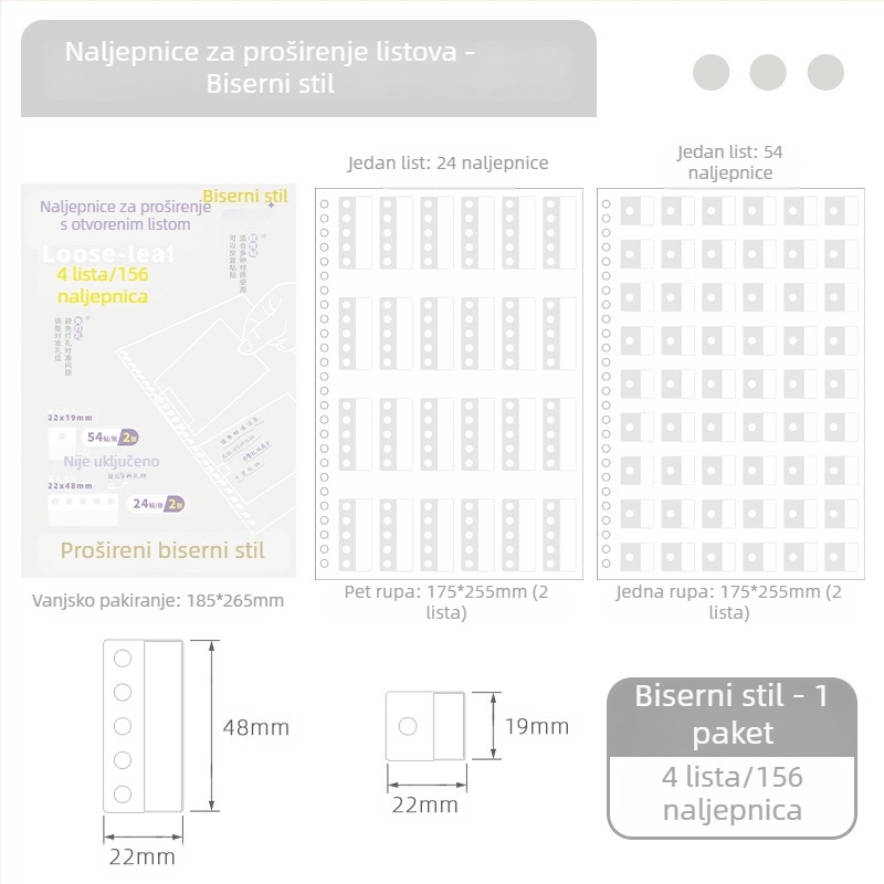 Proširive ljepljive bilješke s ljepilom, elegantan dizajn, bez bušenja, vanjske proširive kartice i indeksne kartice za učenje i pripremu za ispite