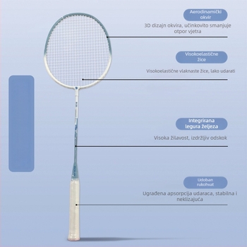 Bokai badminton reket od legure željeza – ultra lagan, izdržljiv, set od 2 komada za odrasle treniranje
