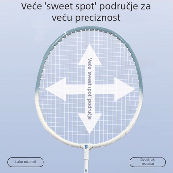 Bokai badminton reket od legure željeza – ultra lagan, izdržljiv, set od 2 komada za odrasle treniranje