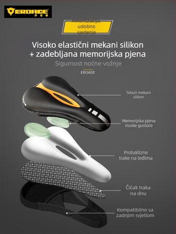 EROADE navlaka za sjedište bicikla za planinski bicikl – super mekan silikon, deblji sloj