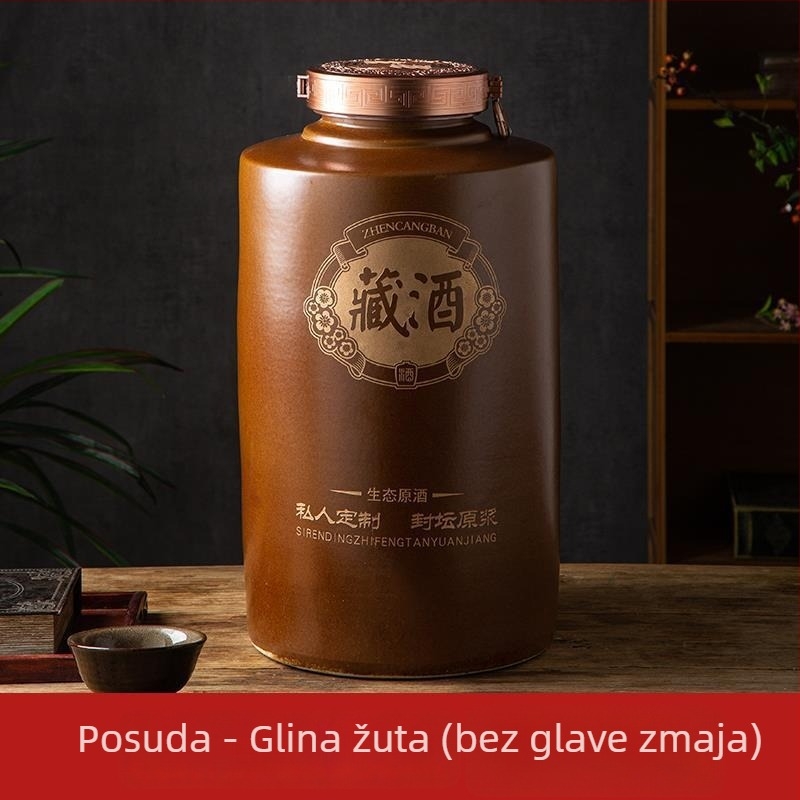 Keramičke posude za vino za kućno skladištenje u podrumu, sa zatvorenim poklopcem