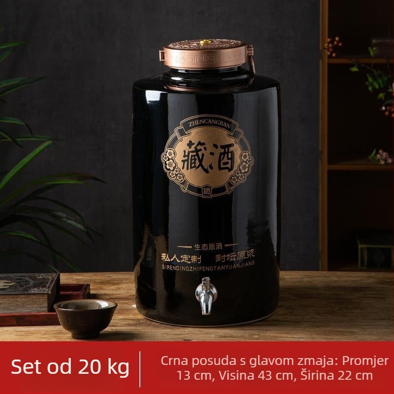 Keramičke posude za vino za kućno skladištenje u podrumu, sa zatvorenim poklopcem