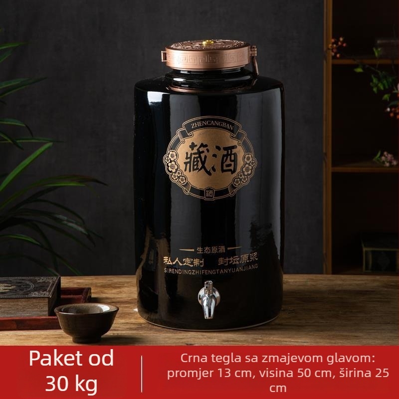 Keramičke posude za vino za kućno skladištenje u podrumu, sa zatvorenim poklopcem