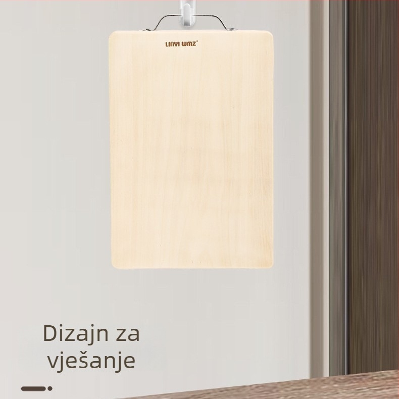 Daska za rezanje od čvrstog drveta Ginkgo, kvadratna, dvostrana, debela, kuhinjska