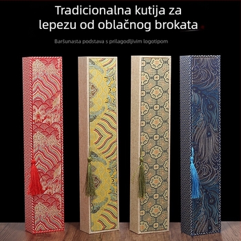 The Rock luksuzni poklon-set: drvena kutija za sklopive ručne fanove s Xuan papirom, veličine 9, 9,5 i 10 inča