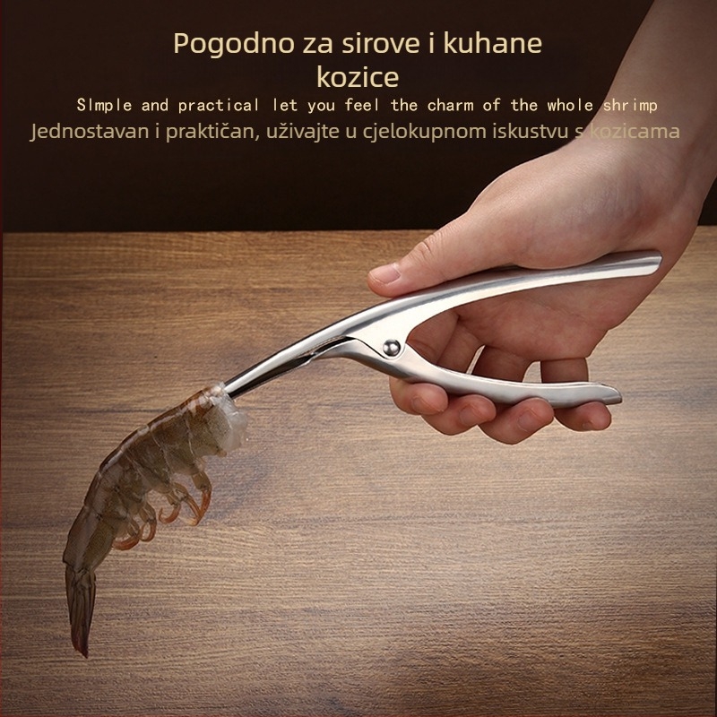 304 nehrđajući čelik – oštar ljuskač za škampe i alat za uklanjanje mesa s jastoga, brzo ljuštenje, kuhinjski alat