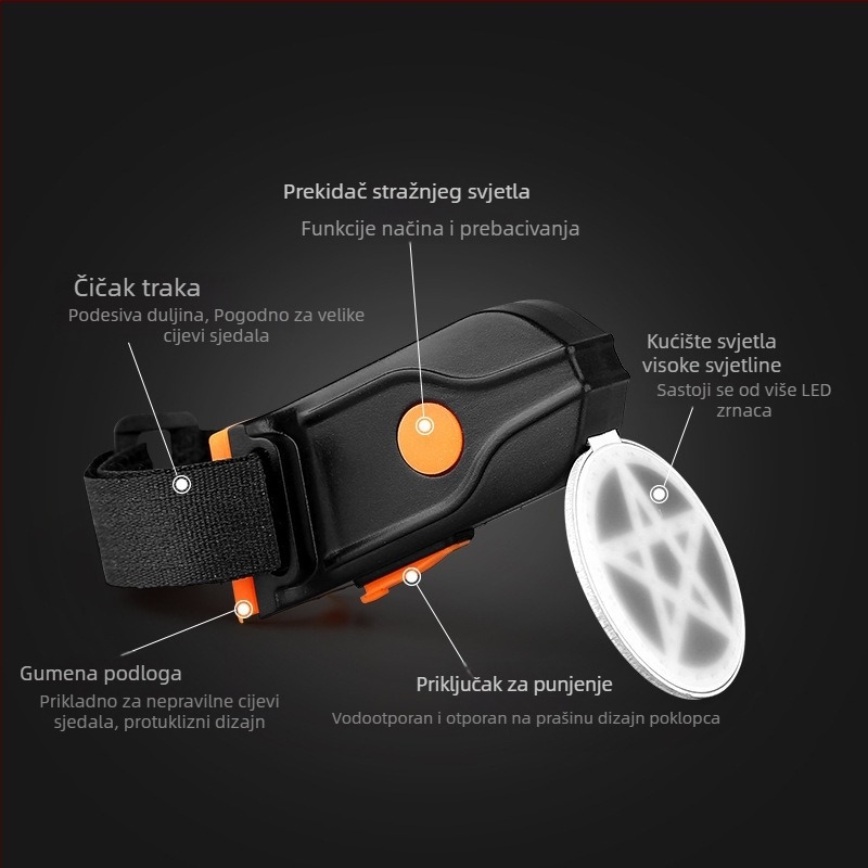 USB napajano stražnje svjetlo za MTB i cestovne bicikle, više načina, svjetlo u obliku srca s treperavim režimom za noćnu vožnju