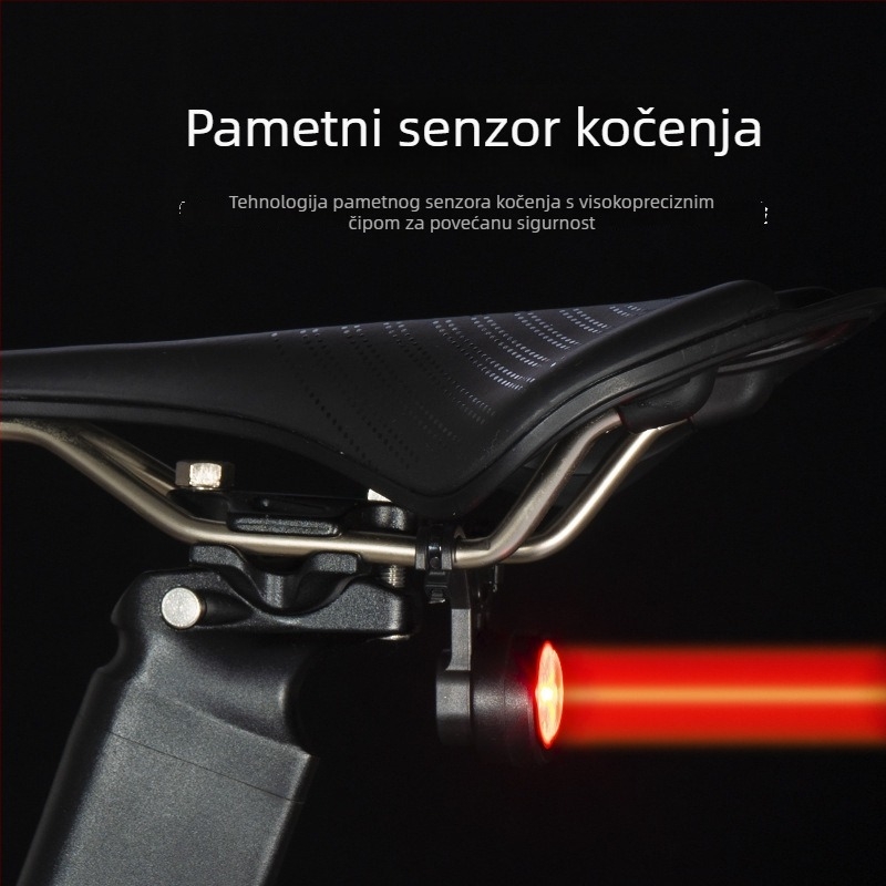 Zadnja svjetiljka za bicikl s pametnim senzorom kočenja, za planinske i cestovne bicikle, dugotrajna baterija, oprema za vožnju