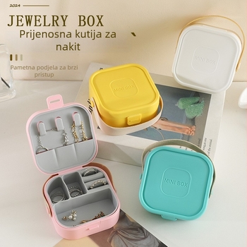 Candy boje kutijica za nakit, prijenosna i elegantna, japanskog stila, za naušnice, prstenje i ogrlice, dimenzije 10×10×5 cm, od plastike