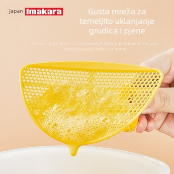 Posuda za mućenje jaja s filtrom za pjenu i odvajanje vlakana, velik kapacitet, mjerna posuda