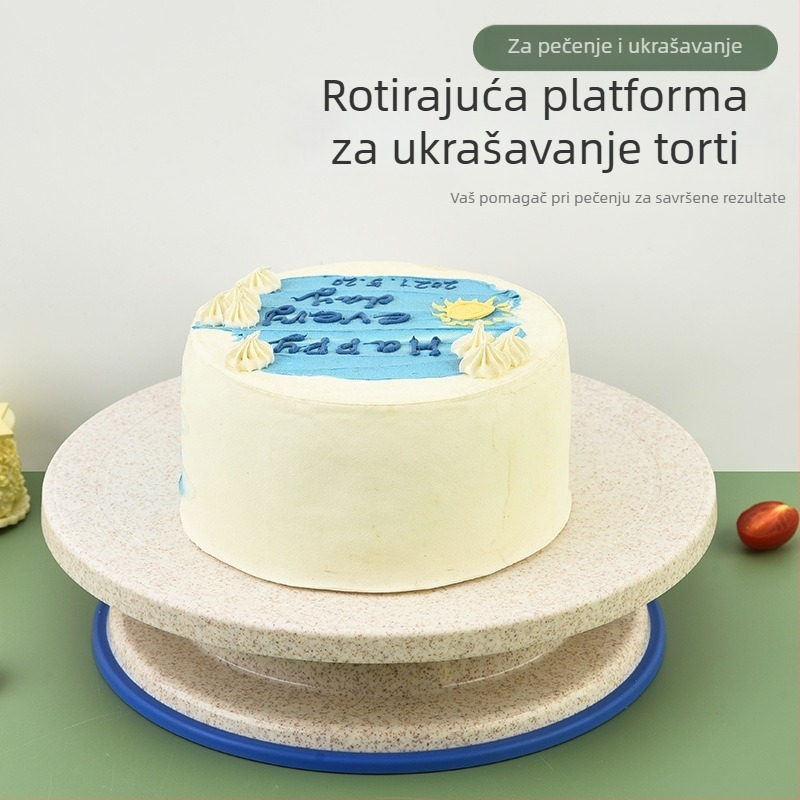 Tortni dekorativni okretni tanjur od pšenične slame – DIY kuhinjski alat
