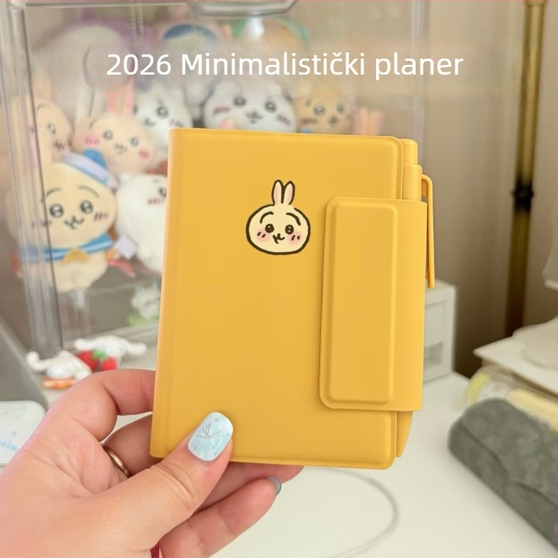 Muji-stil planer, prenosivi džepni dnevnik za učenike s odvojivim DIY bilježnicom, 2026