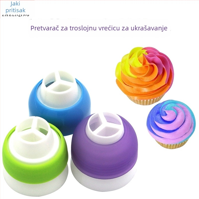 Adapter za trobojnu kremnu duzu za ukrašavanje torti