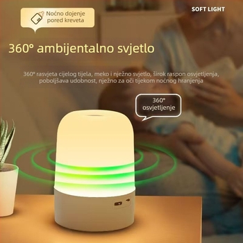 LED punjiva noćna lampica, ambijentalna lampica za noćni stol s dodirnim upravljanjem, zaštita očiju, pogodna za dojenje i noćni san