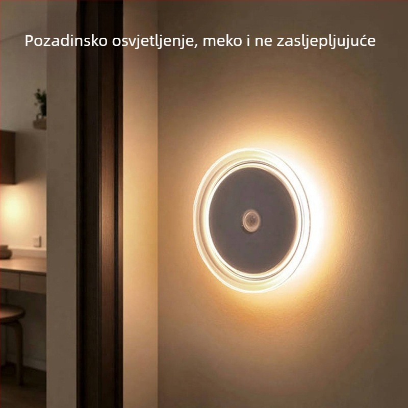 Noćna lampica za spavaću sobu sa senzorom, punjiva baterija 600 mAh, zaštita očiju, svjetlo za hranjenje bebe