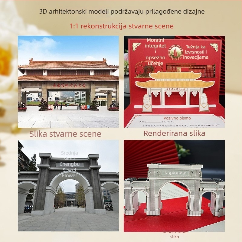 Premium prilagođena 3D pozivnica za upis na sveučilište, za prvu godinu, s vašom fotografijom