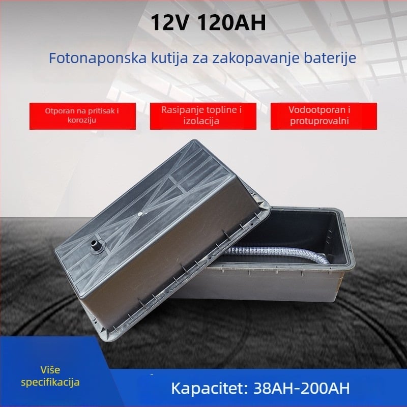 Solarni set za ulično rasvjetu s kućištem baterije 12V 120Ah, podzemna vodootporna kutija