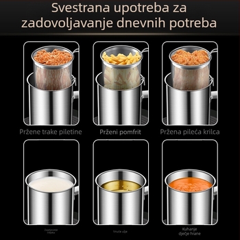 Mini duboka friteza s filtrom, ušteda ulja, za kućnu upotrebu, japanska tempura, 304 nehrđajući čelik, duboka posuda za prženje