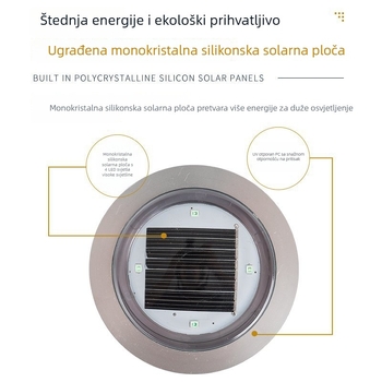 LED solarna ugrađena lampa za vanjsko osvjetljenje – bazen, travnjak i trg, dekorativno pejzažno osvjetljenje, IP68
