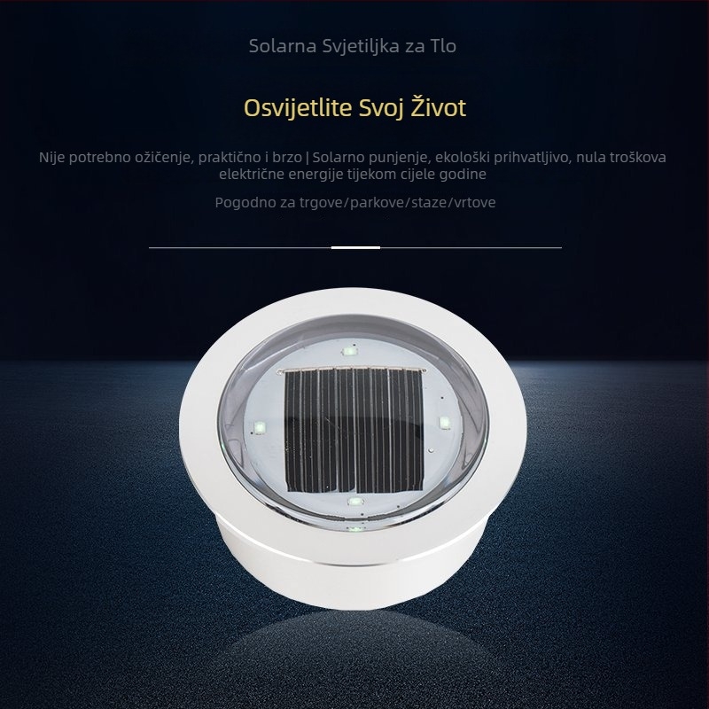 LED solarna ugrađena lampa za vanjsko osvjetljenje – bazen, travnjak i trg, dekorativno pejzažno osvjetljenje, IP68